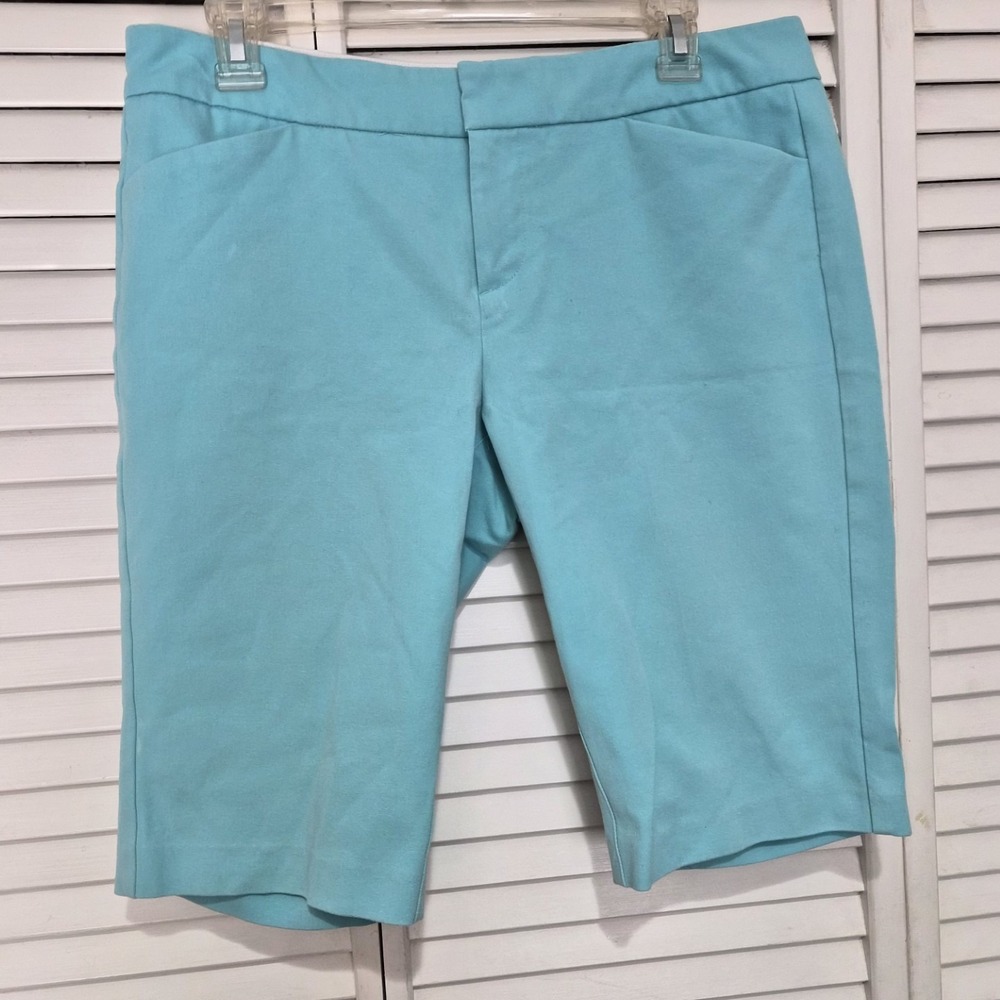 Cynthia Rowley Turquoise Bermuda Shorts Womens 8 Stretch Cotton Blend Aqua Blue